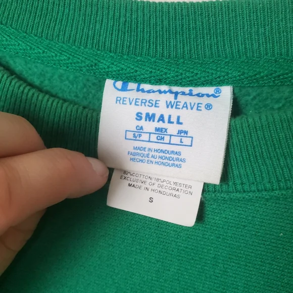 Champion Reverse Weave Green Men's Sweater Size Small Crewneck - Picture 5 of 11